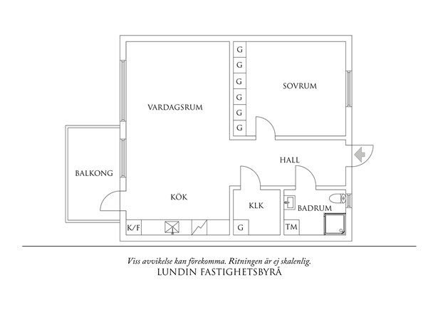 Planritning 1 Södra Ängen 6G