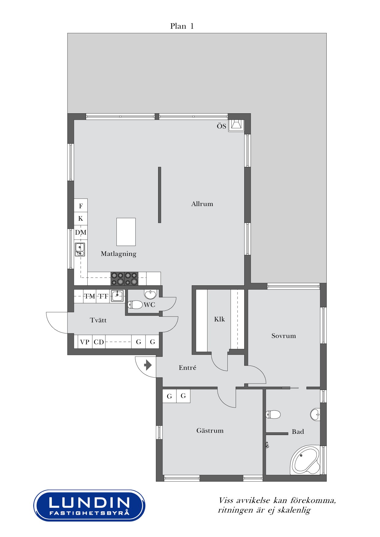 Planritning 1 Övre Myrvägen 10