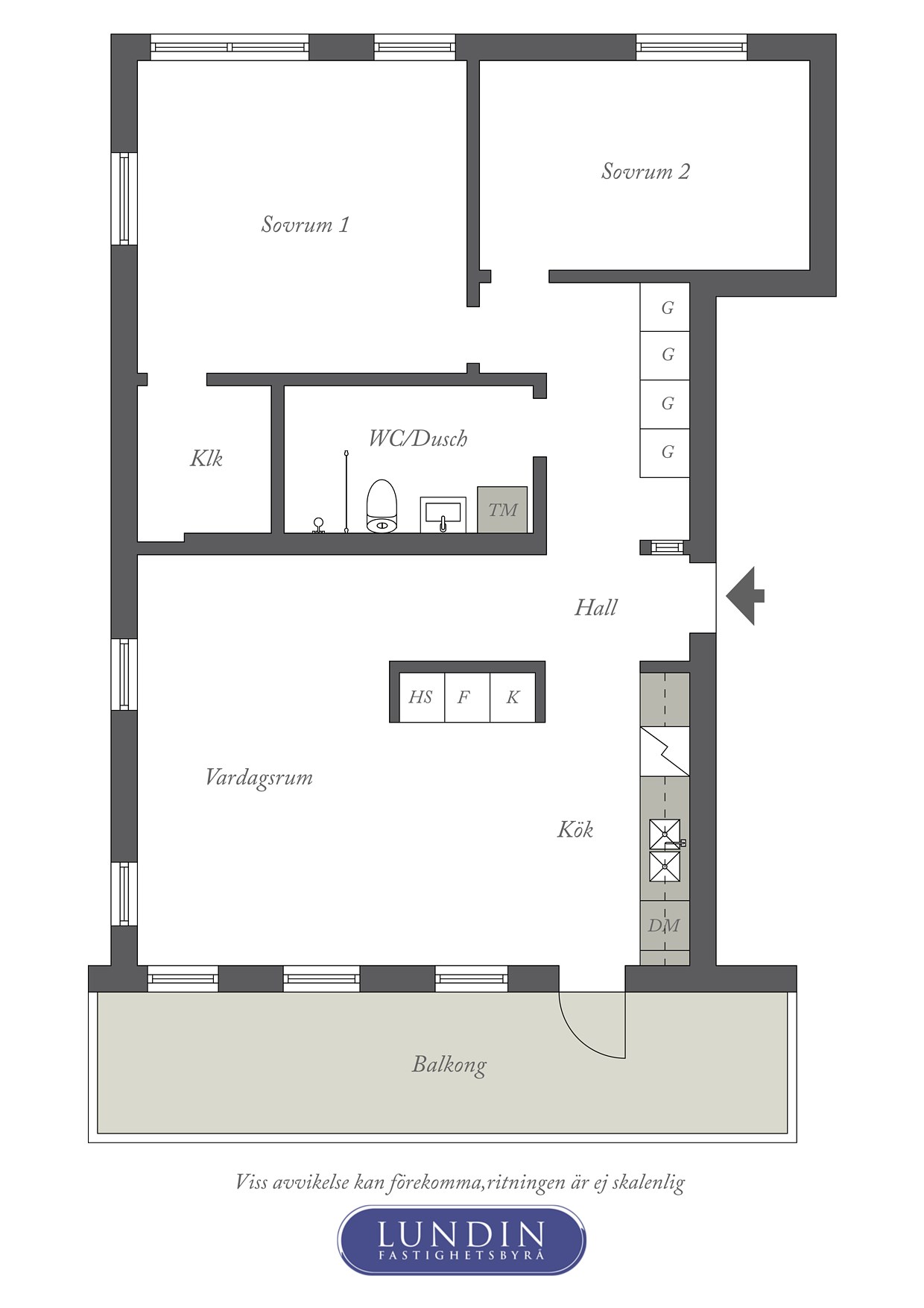 Planritning 1 Långängen 4C