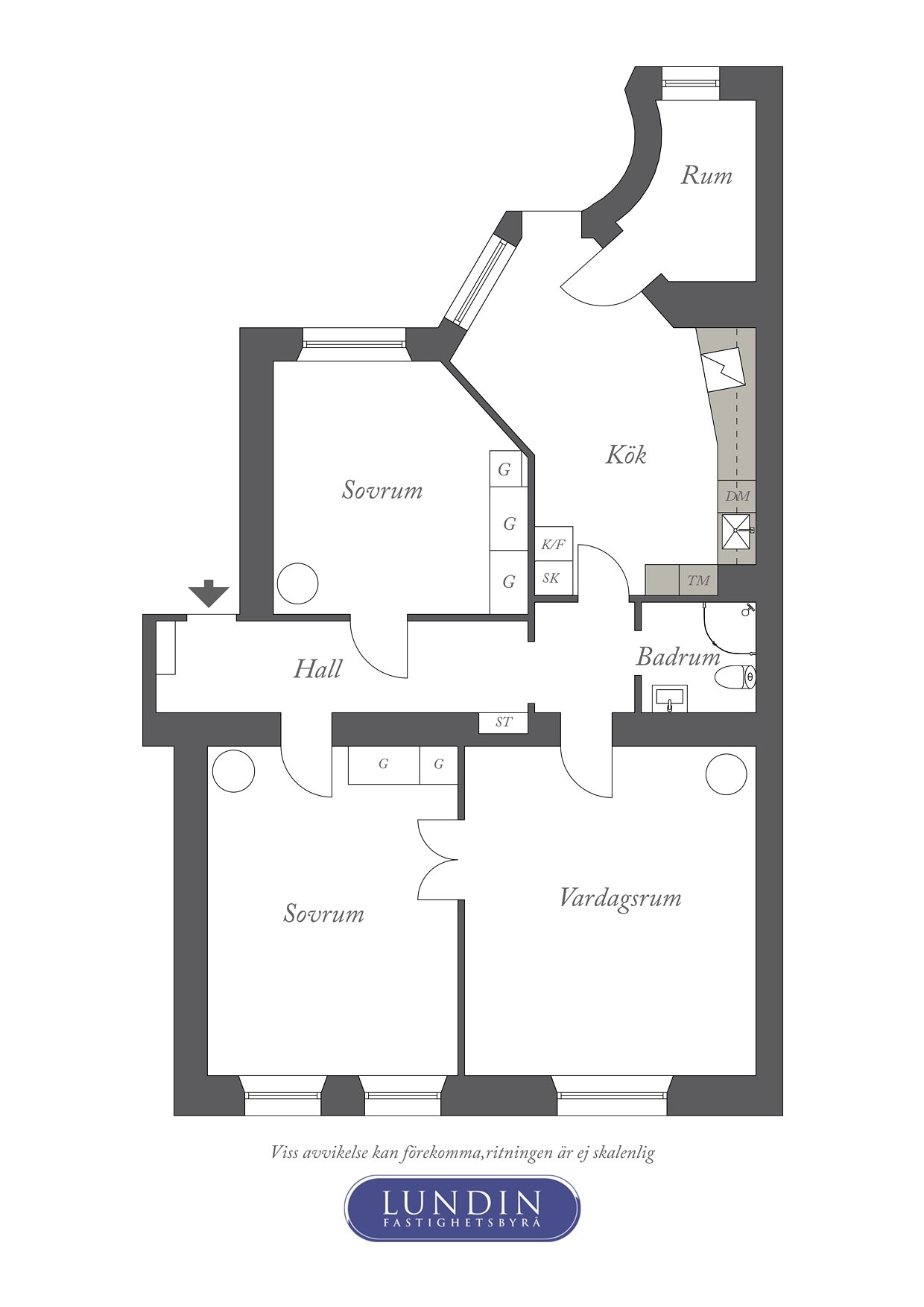 Planritning 1 Linnégatan 37A