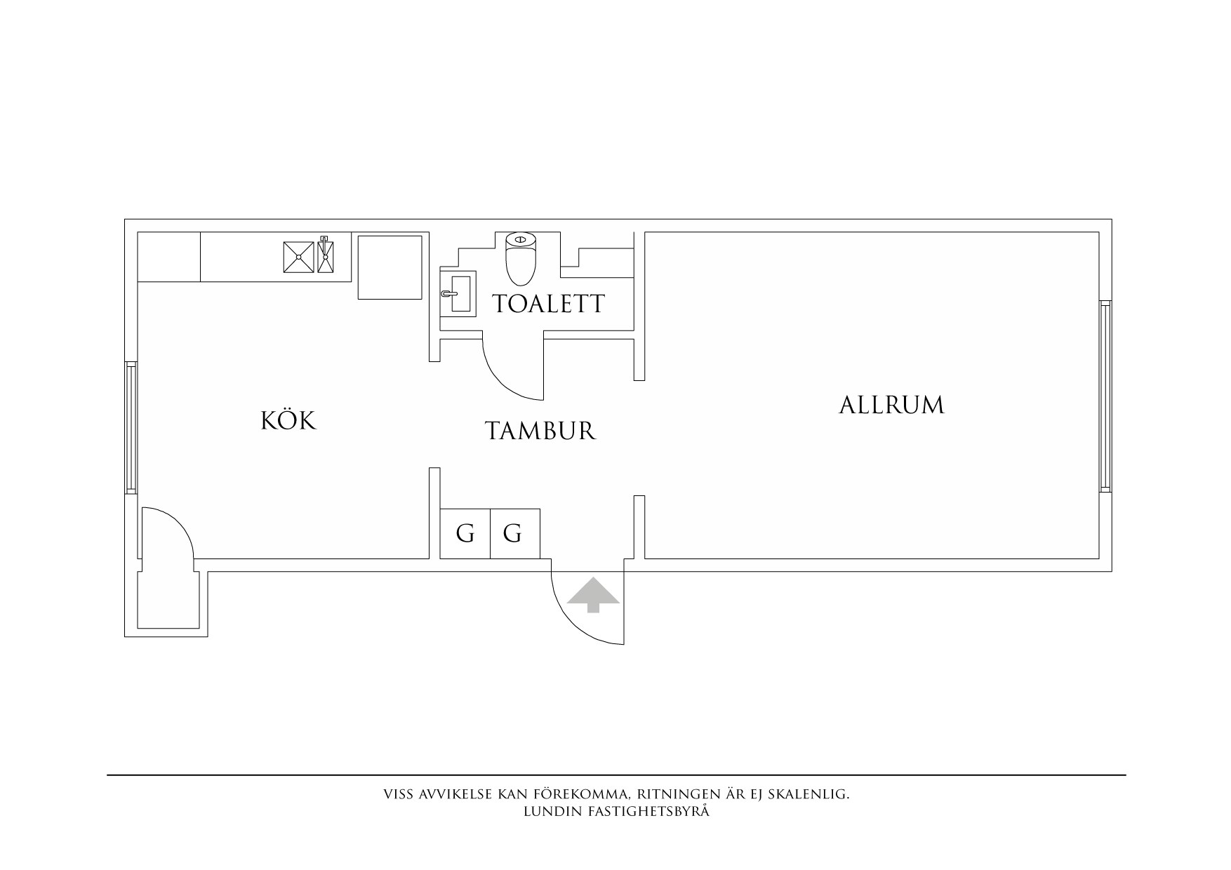 Planritning 1 Lilla Fridhemsgatan 6B