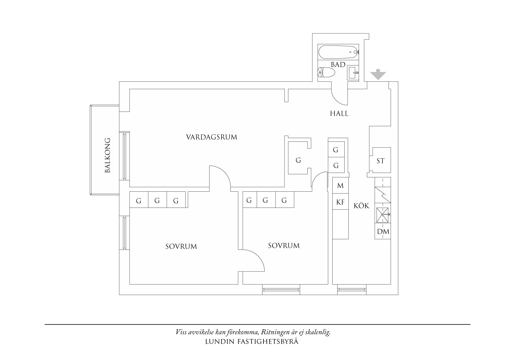 Planritning 1 Norra Gubberogatan 23B