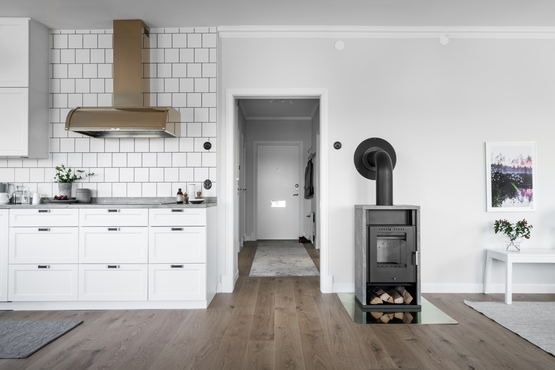 Nyinstallerad, braskamin godkänd att elda i