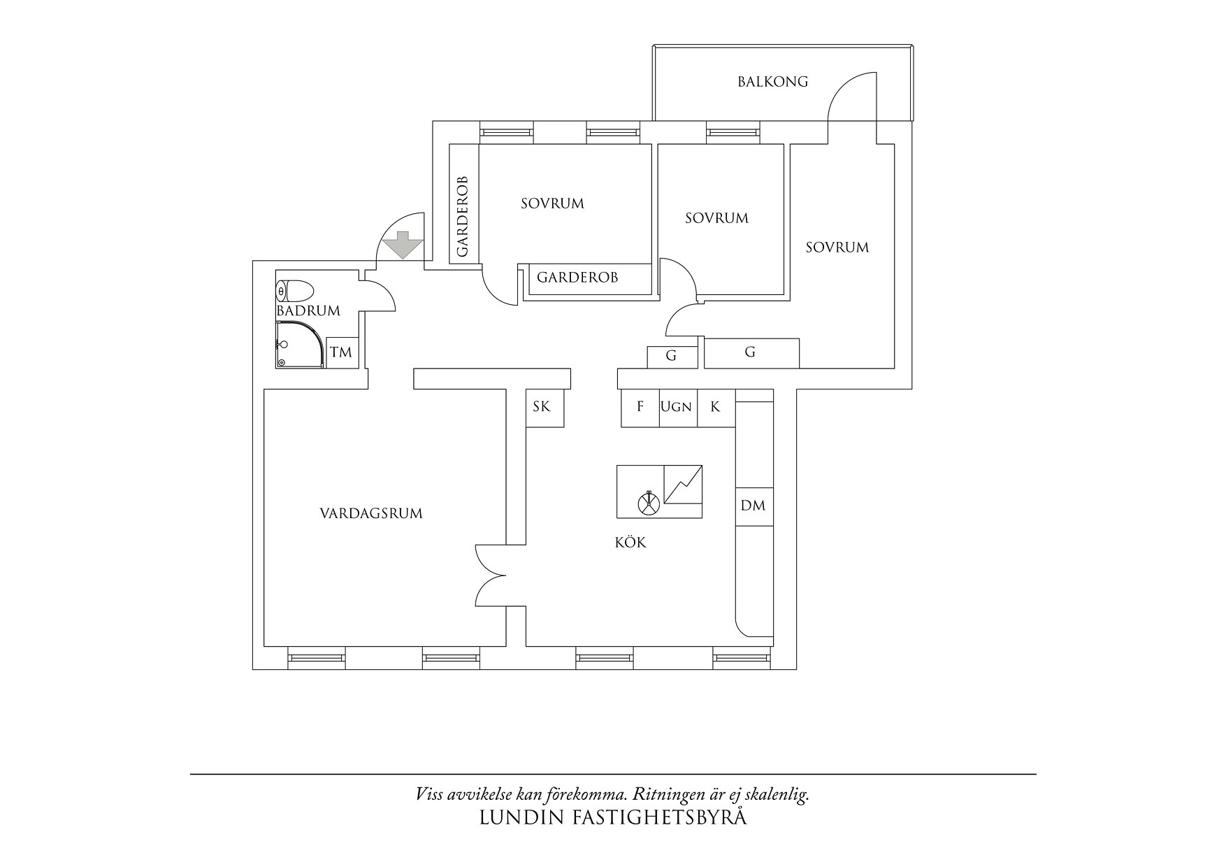 Planritning 1 Andra Långgatan 18 A