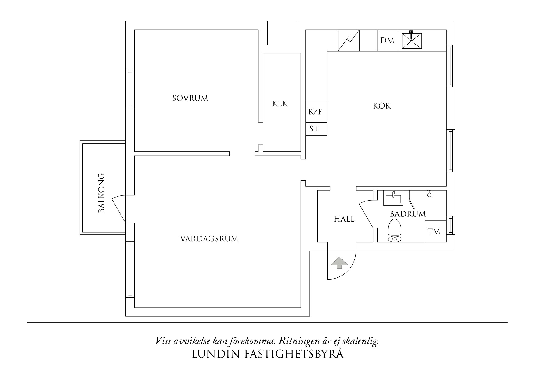 Planritning 1 Lars Kaggsgatan 30A
