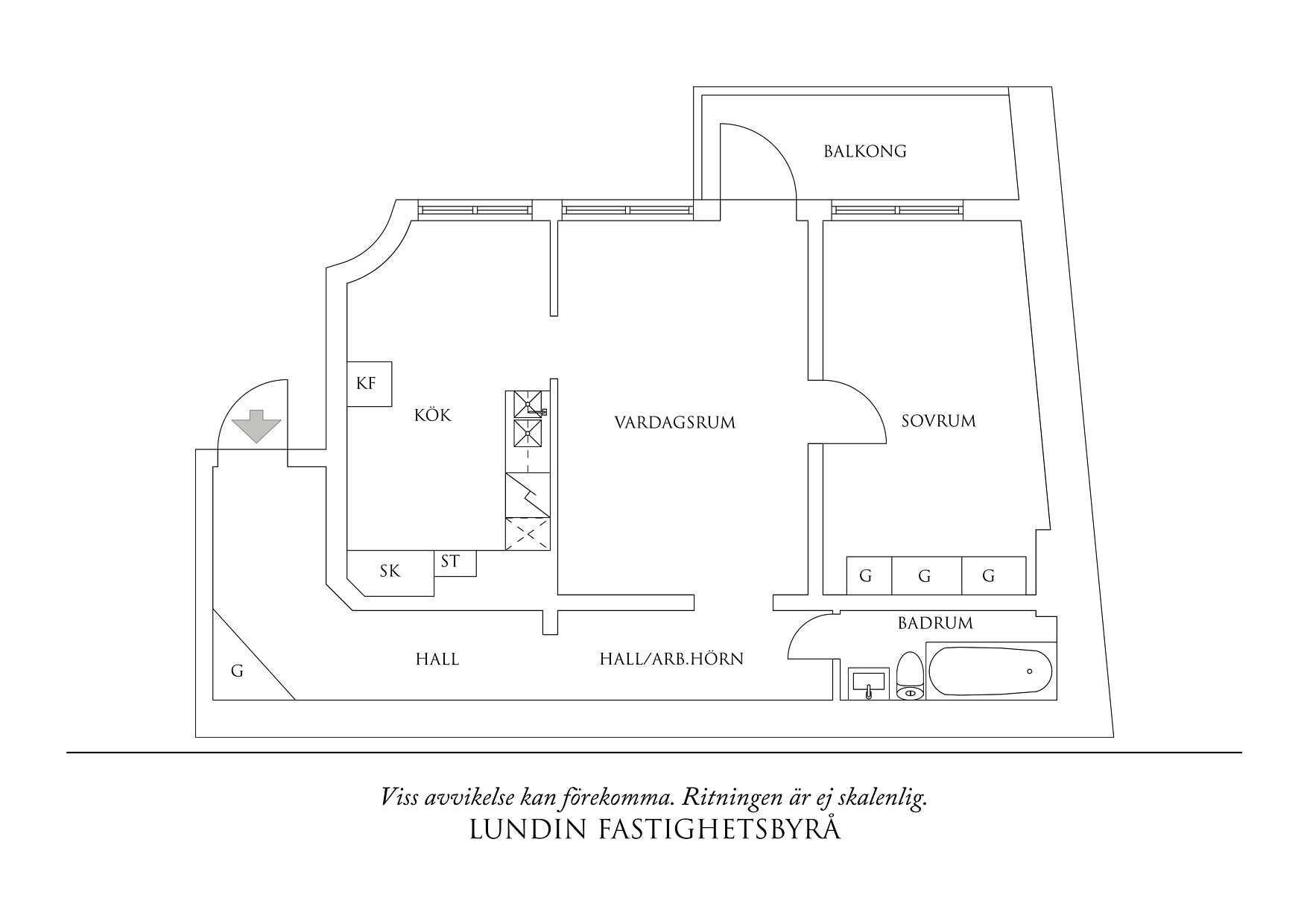 Planritning 1 Arsenalsgatan 10B