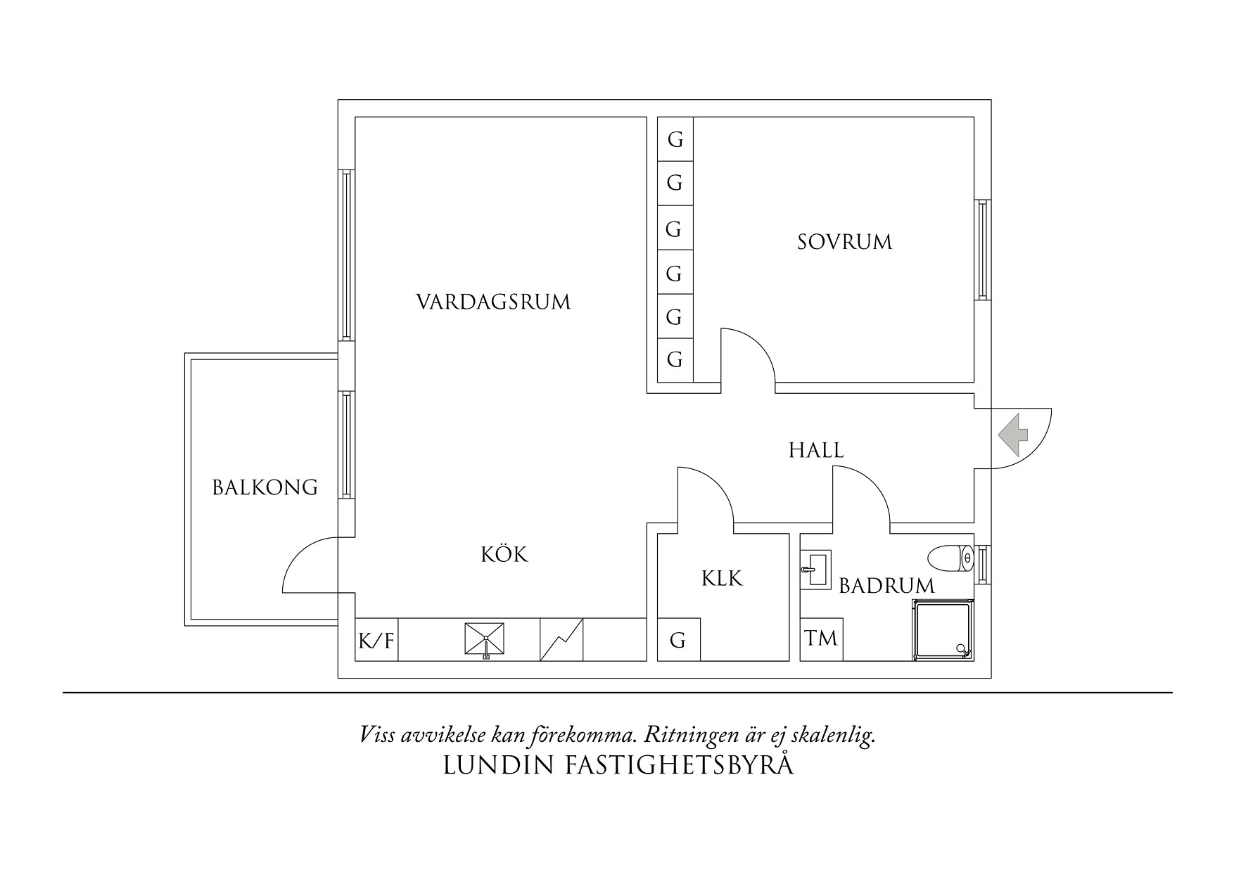 Planritning 1 Södra Ängen 6G