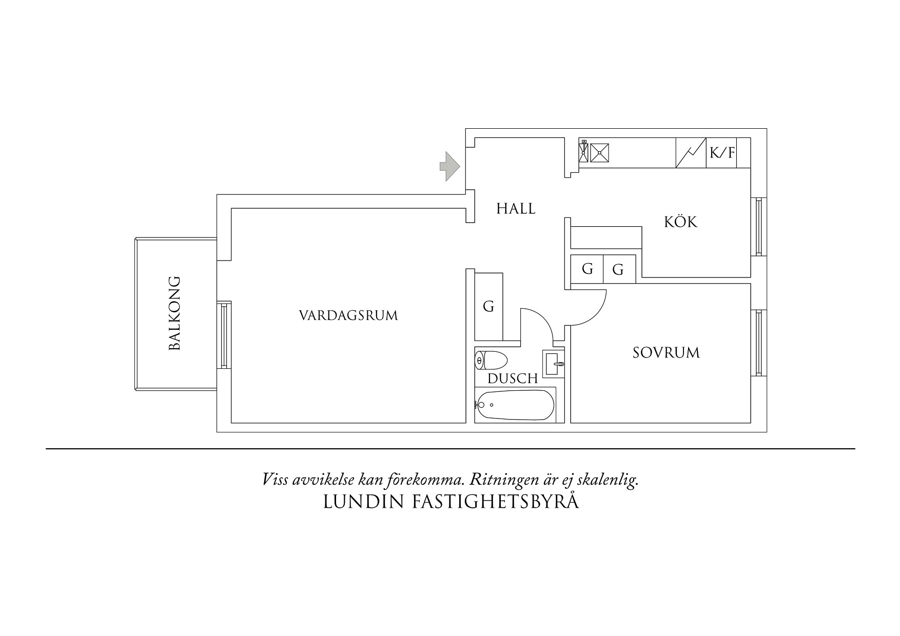 Planritning 1 Väderkvarnsgatan 3e