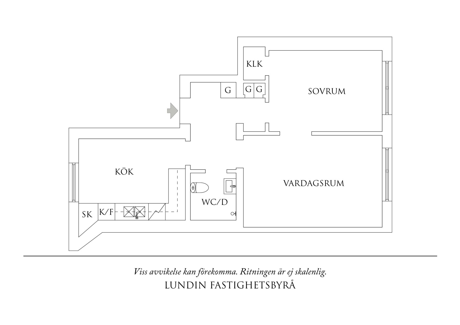 Planritning 1 Herkulesgatan 5 B