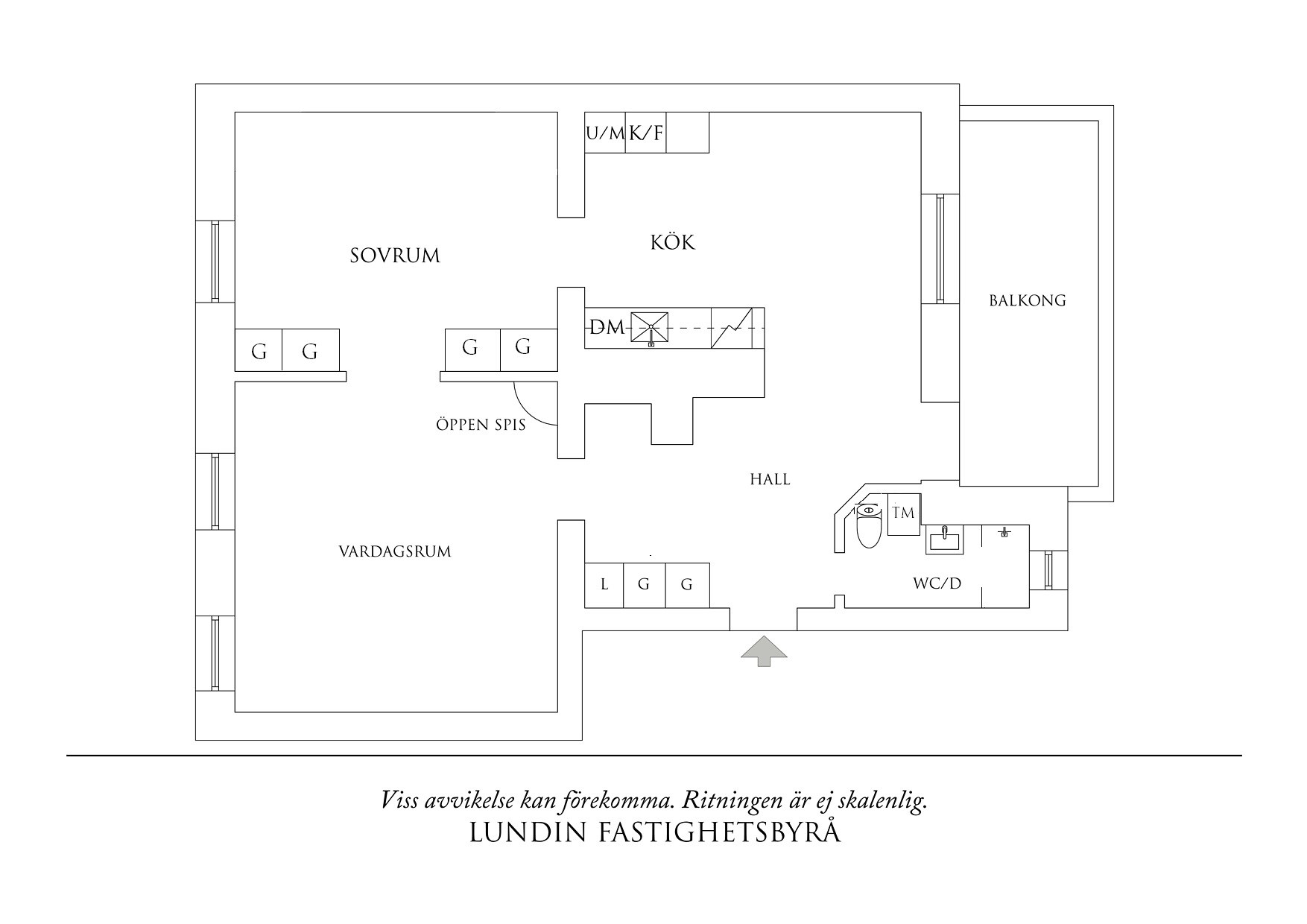 Planritning 1 Karl Gustavsgatan 24 A