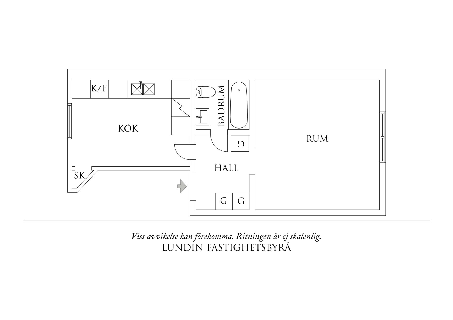 Planritning 1 Mariagatan 13A