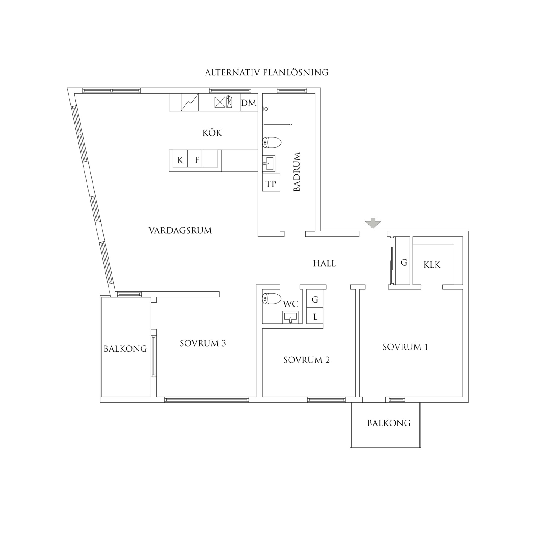 Planritning 2 Gröna Annas gata 5