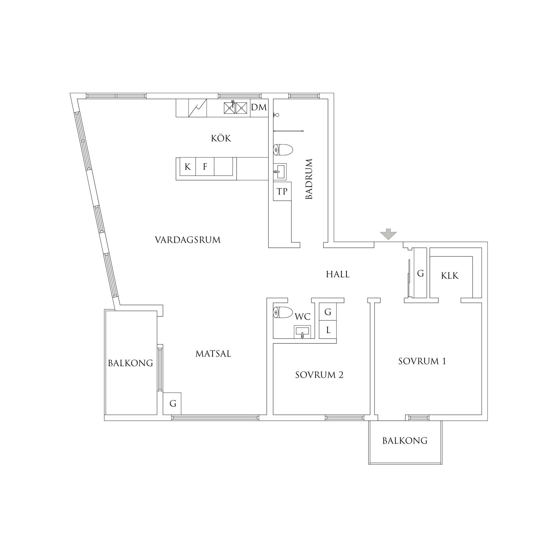 Planritning 1 Gröna Annas gata 5