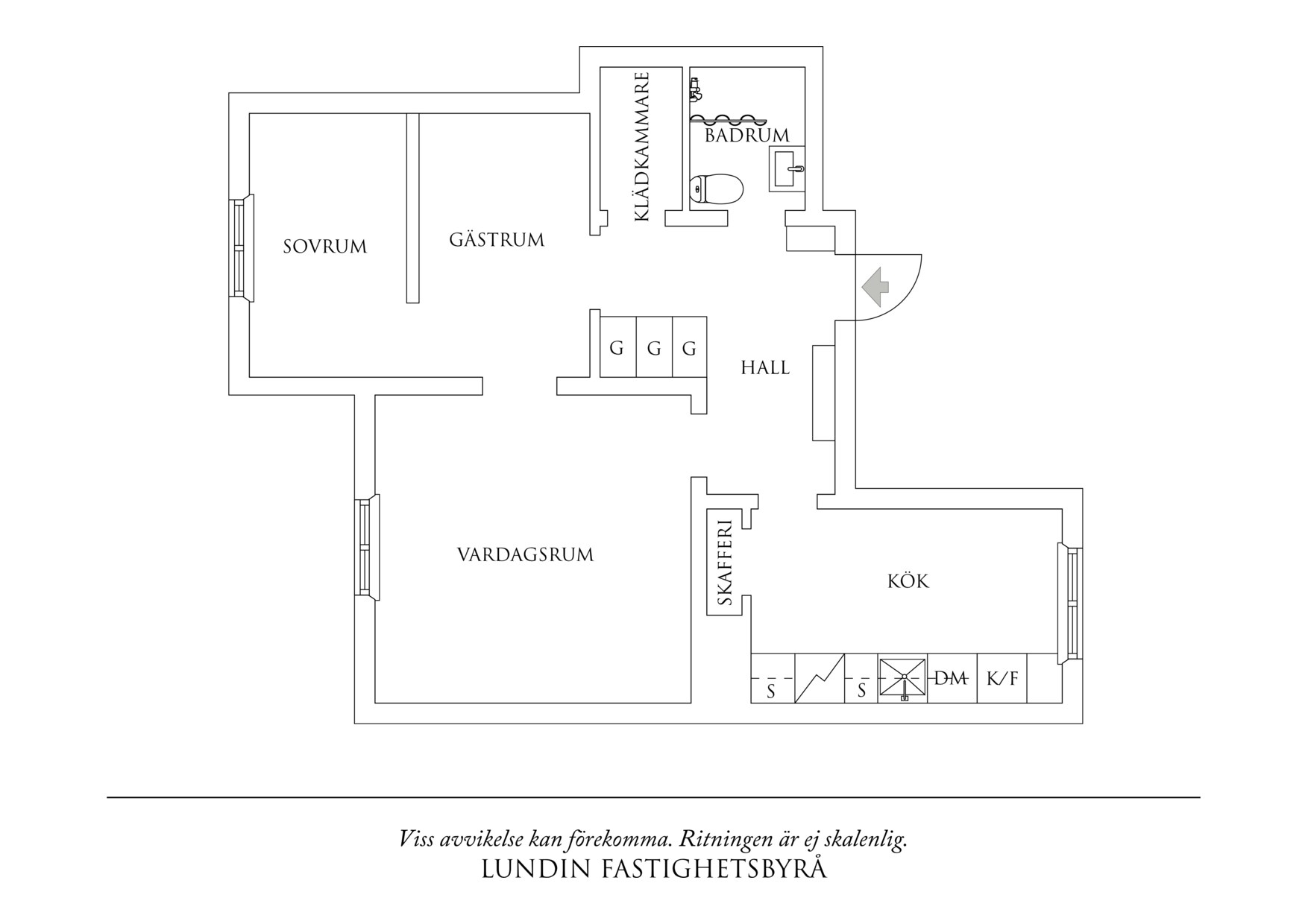 Planritning 1 Ståthållaregatan 7A
