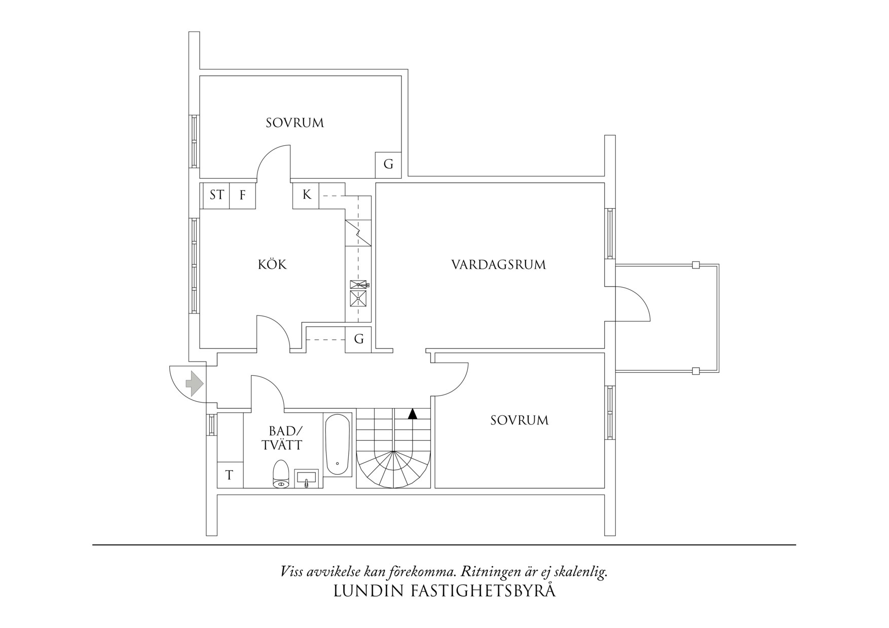 Planritning 1 Timmerslätt 23D