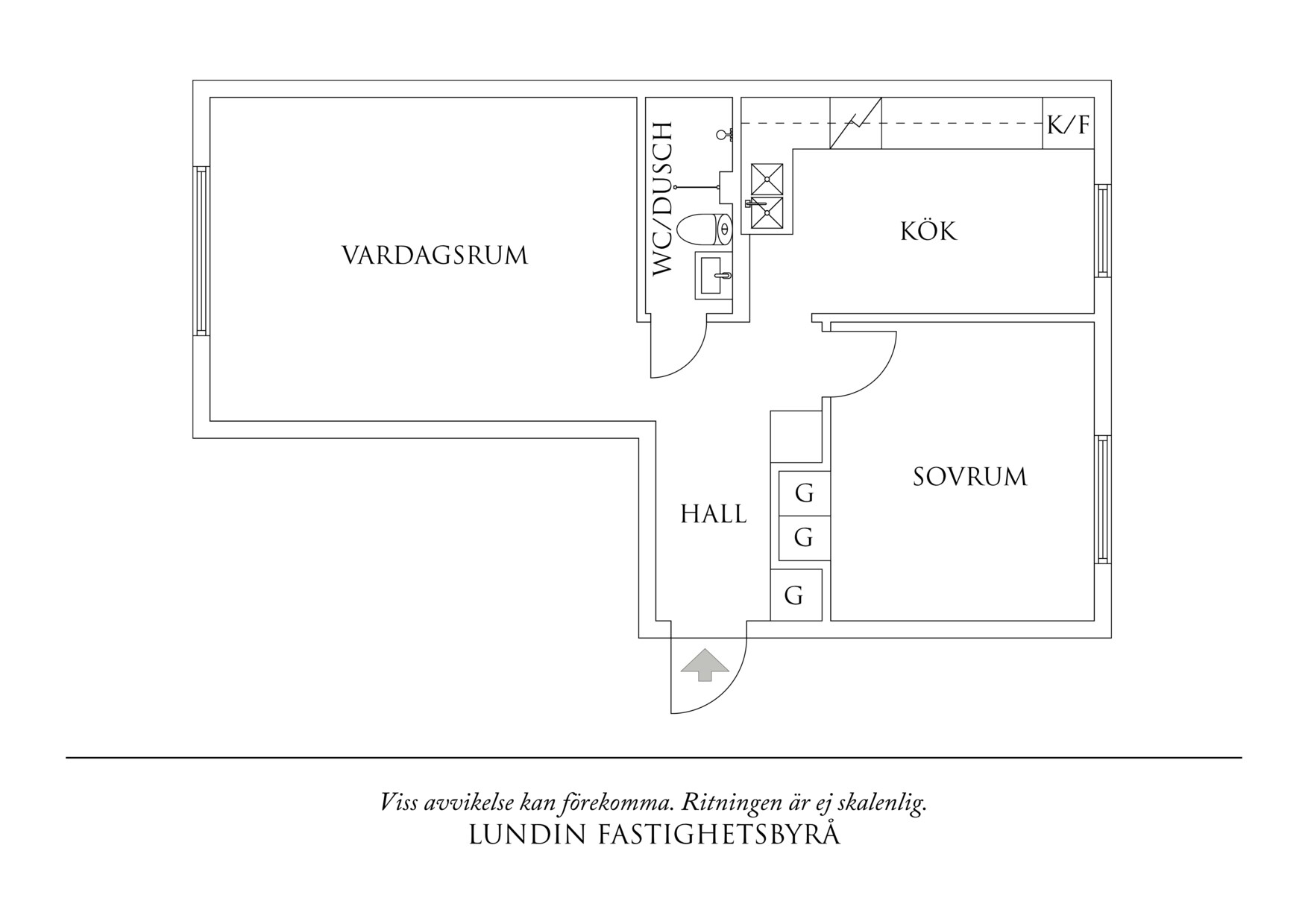 Planritning 1 Ahrenbergsgatan 4E