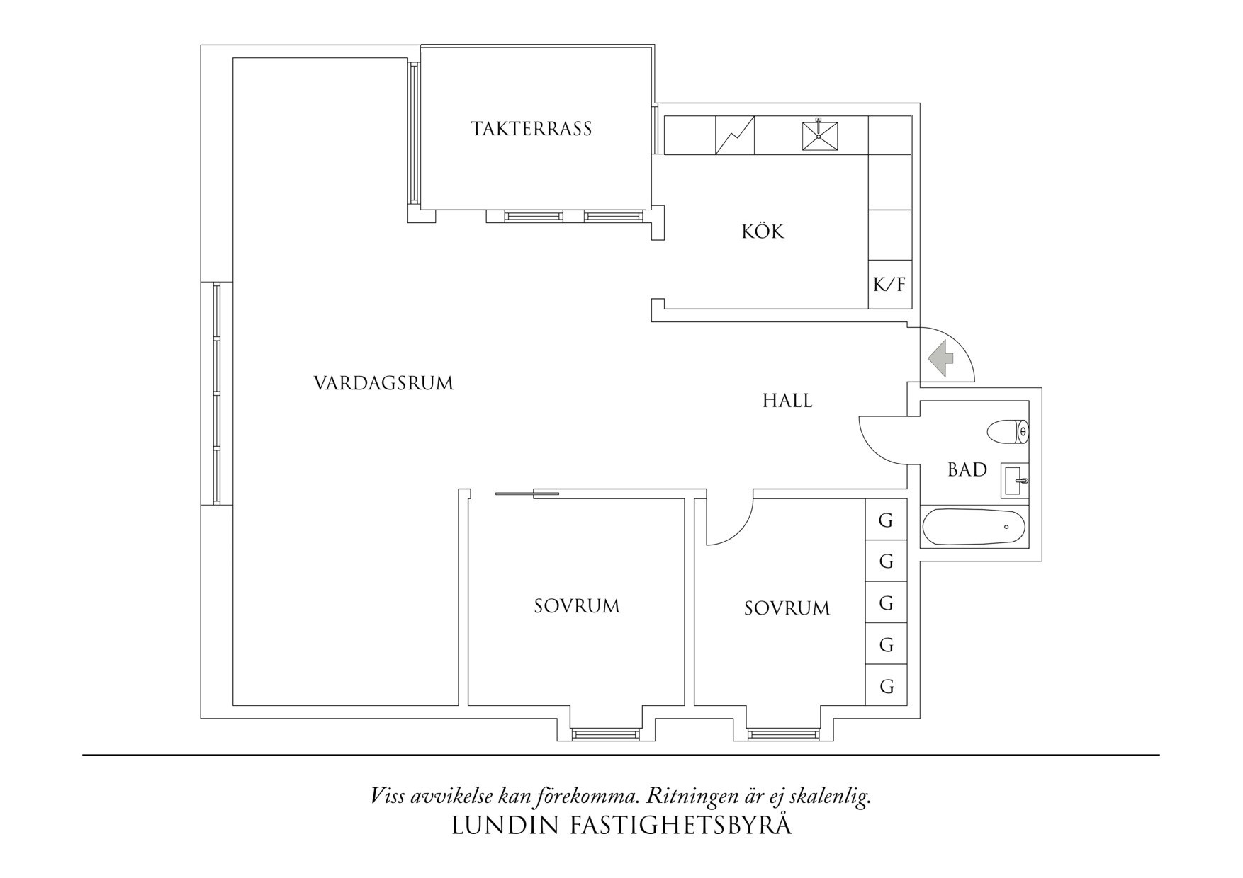Planritning 1 Norra Gubberogatan 23B