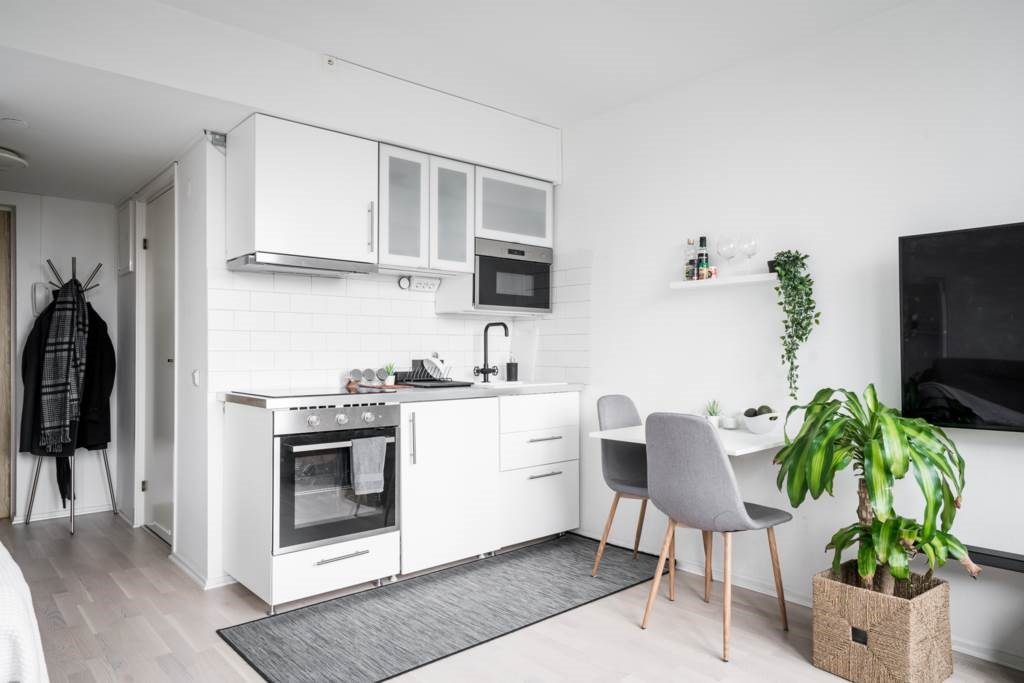 Lågupplöst Köket är flyttat och harmoniserar med rummet