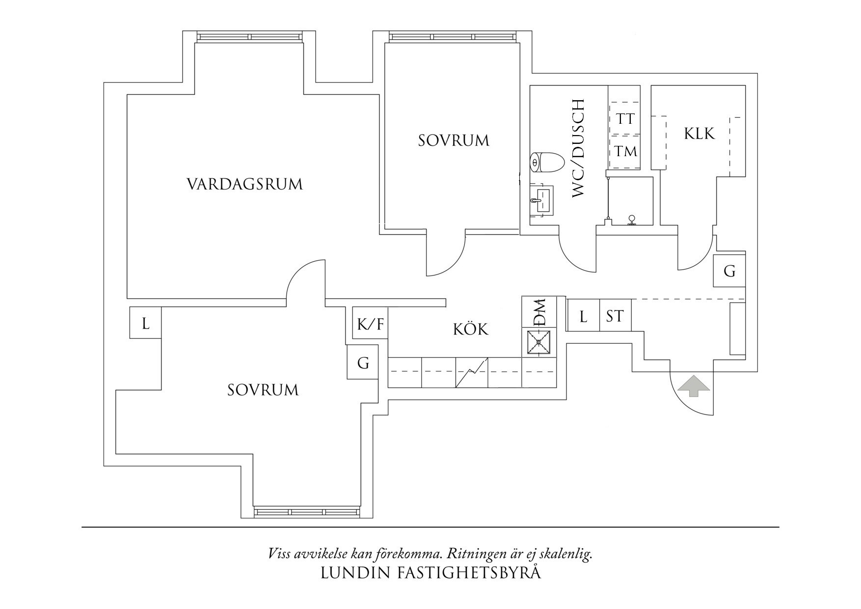 Planritning 1 Jägaregatan 2A