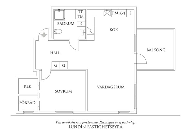 Planritning 1 Krokslätts Parkgata 14