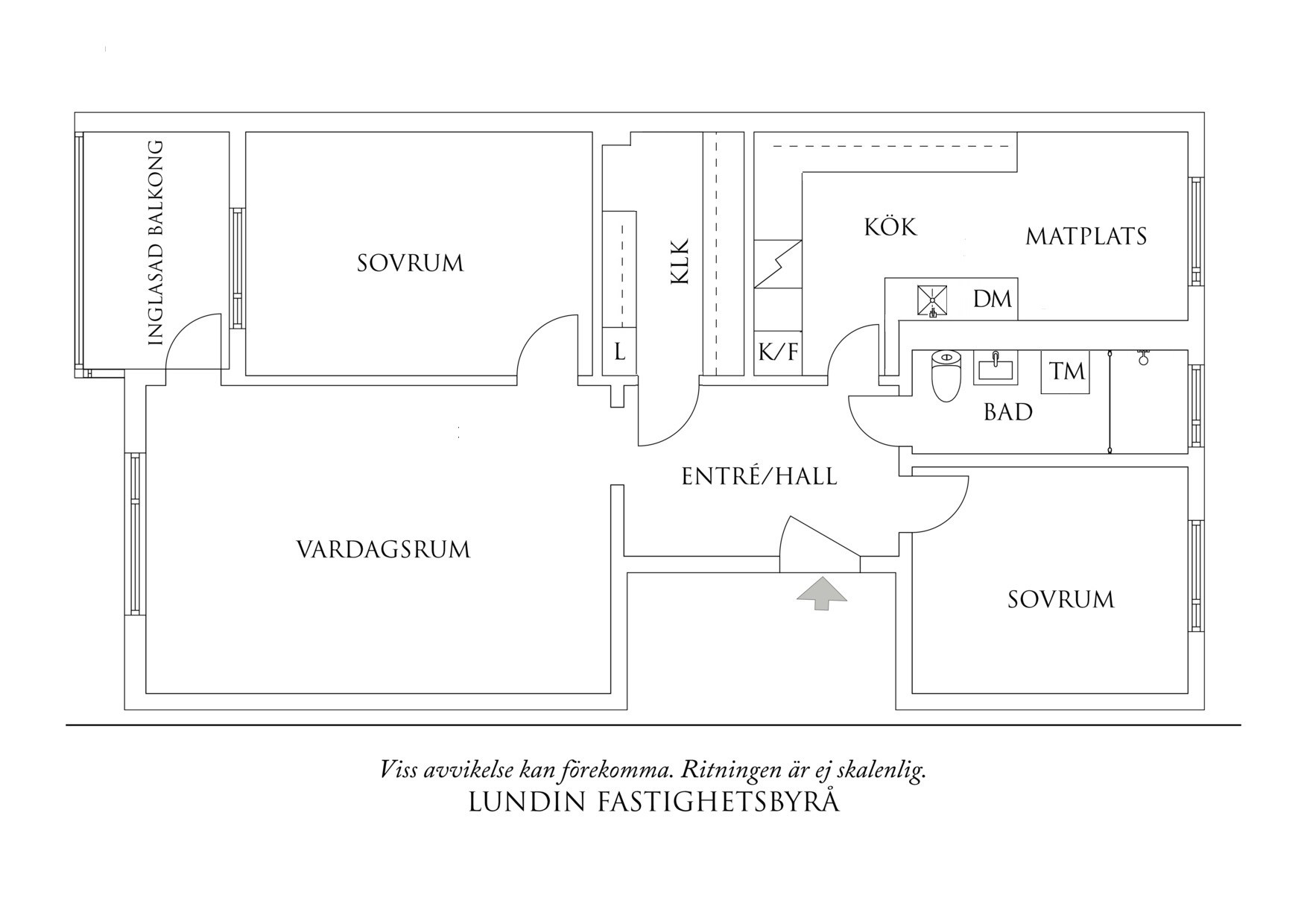 Planritning 1 Övre Hallegatan 22