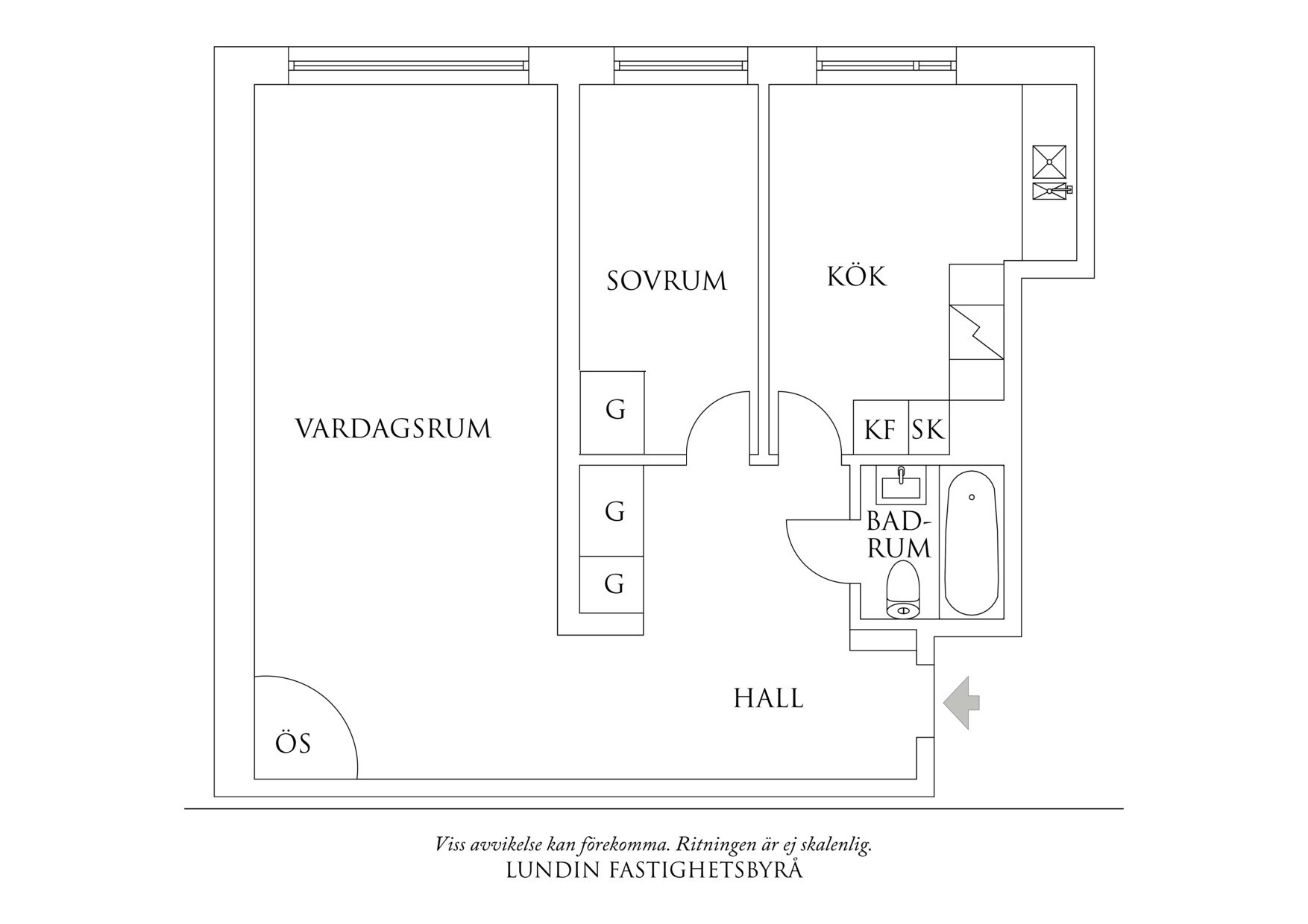 Planritning 1 Norra Gubberogatan 9