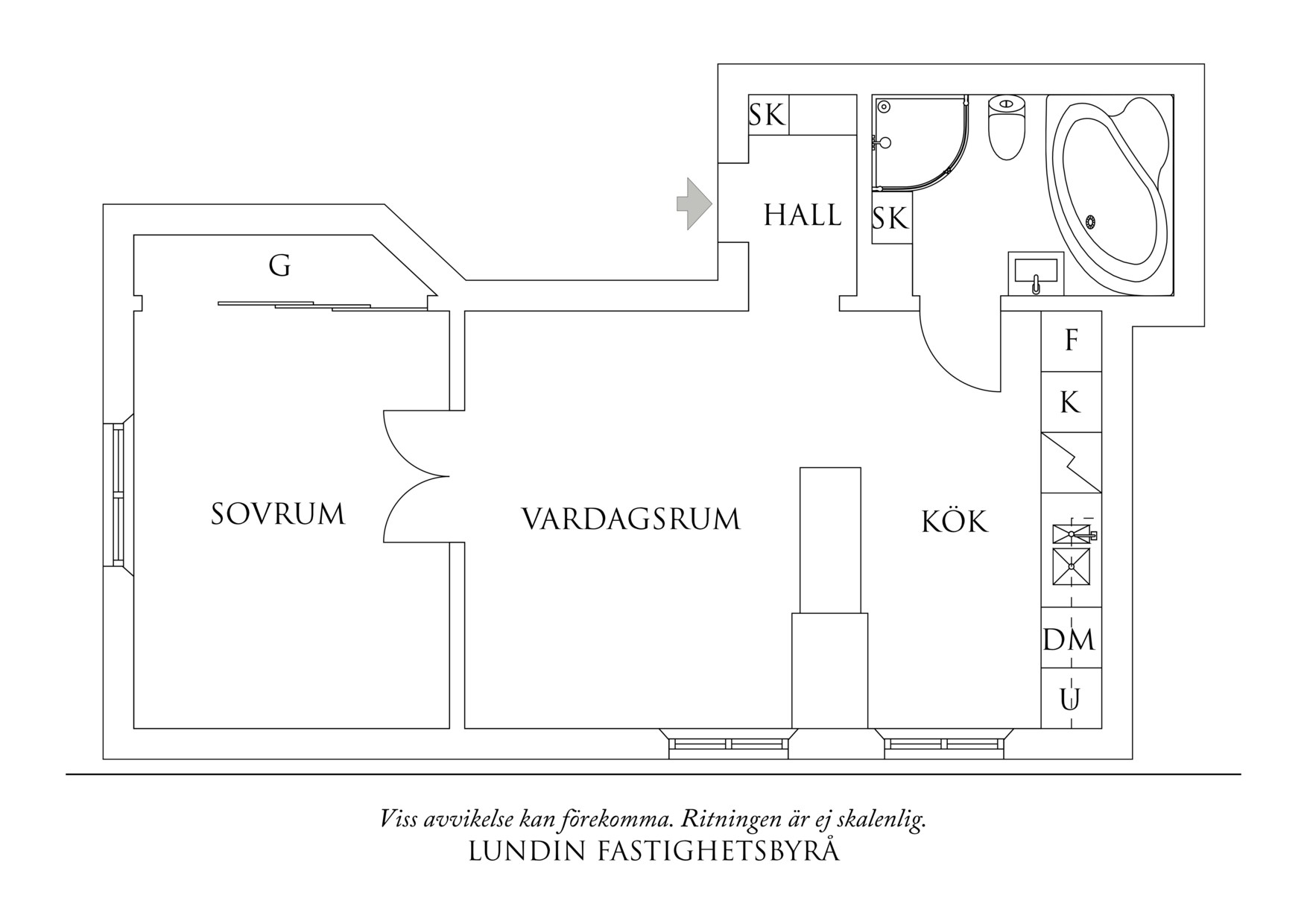 Planritning 1 Övre Olskroksgatan 4