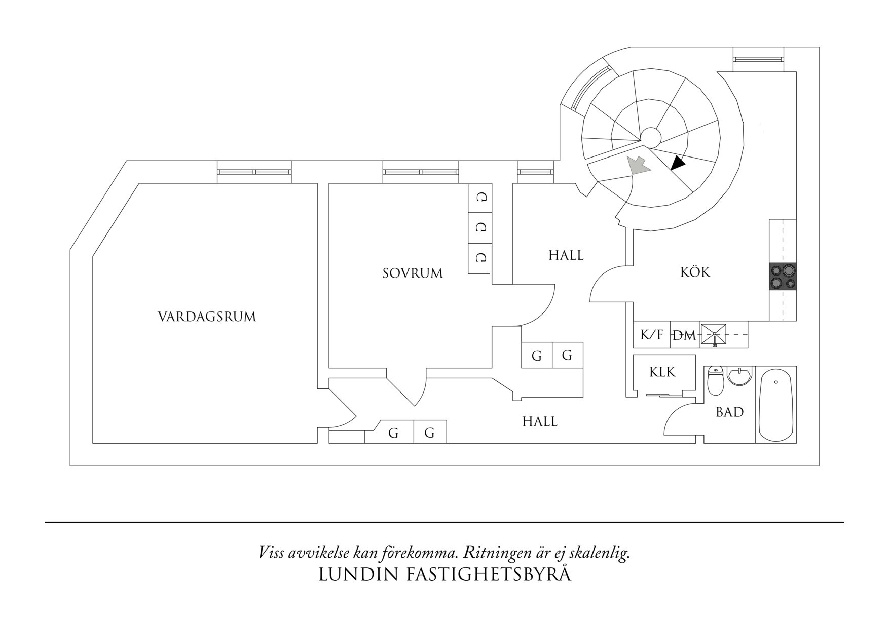 Planritning 1 Chalmersgatan 27D