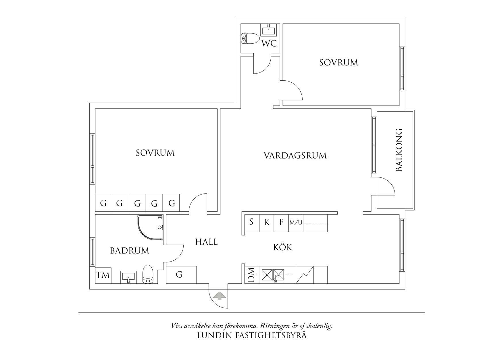 Planritning 1 Kavaljersgatan 26