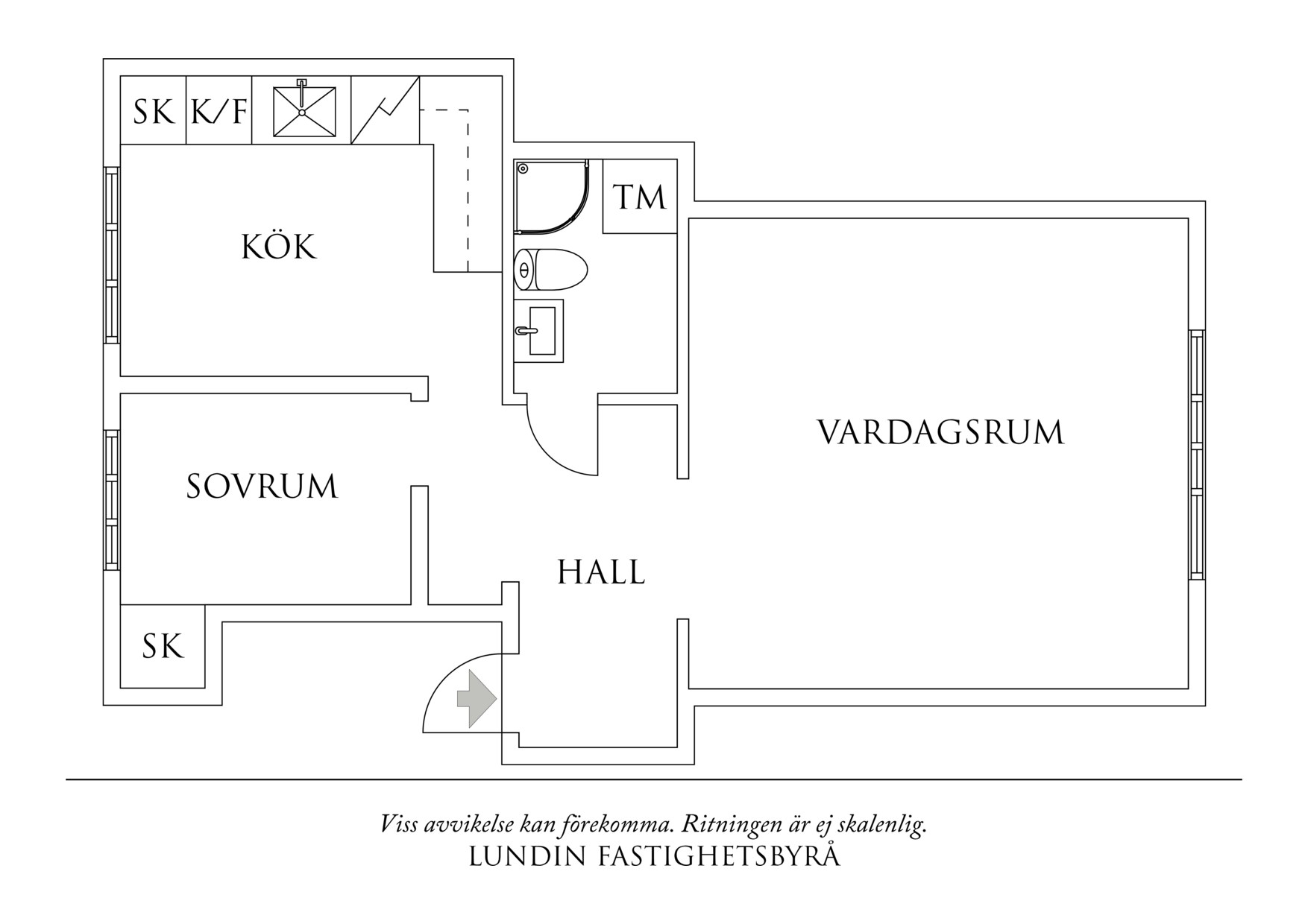 Planritning 1 Birger Jarlsgatan 18L