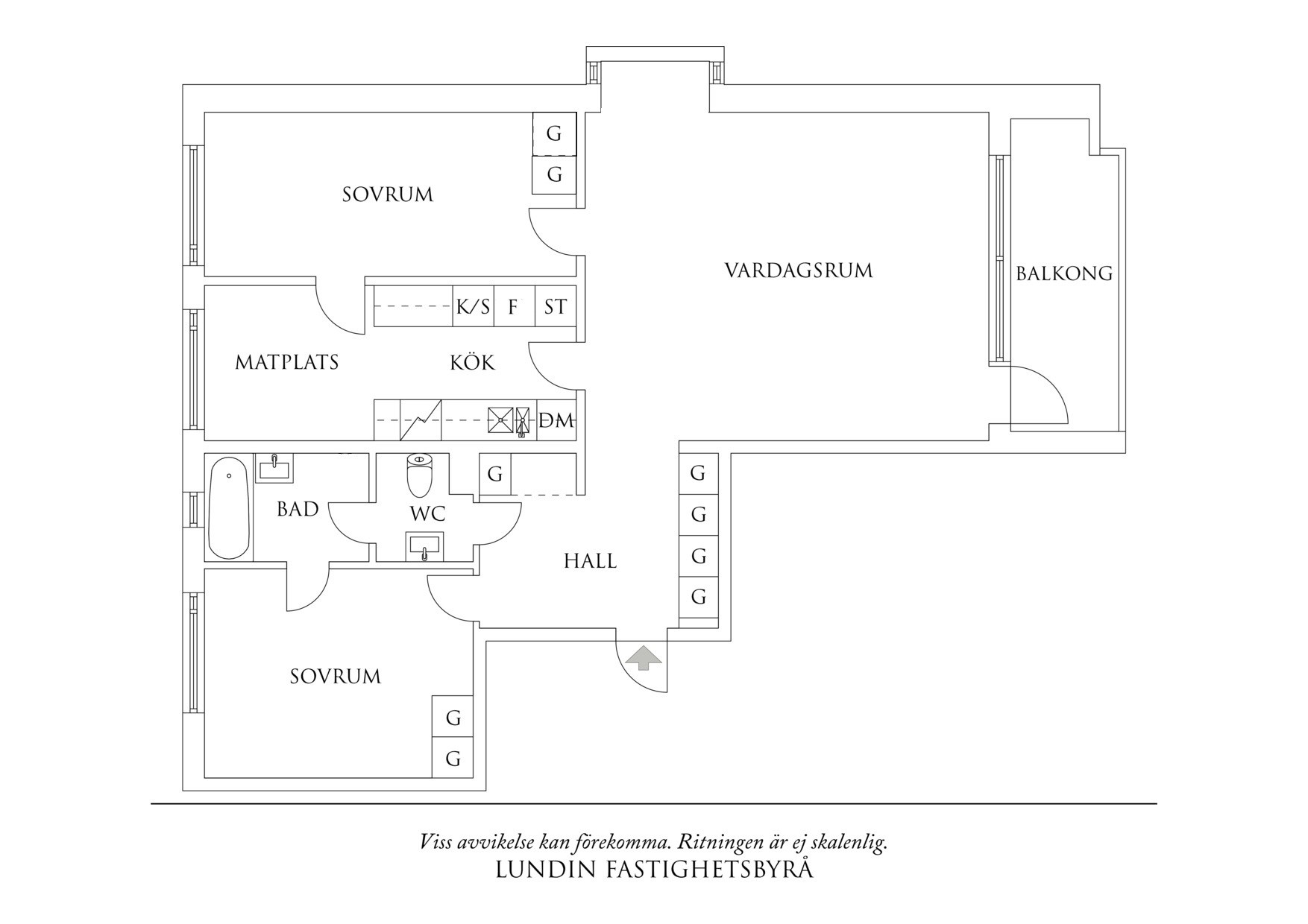 Planritning 1 Västergatan 6A