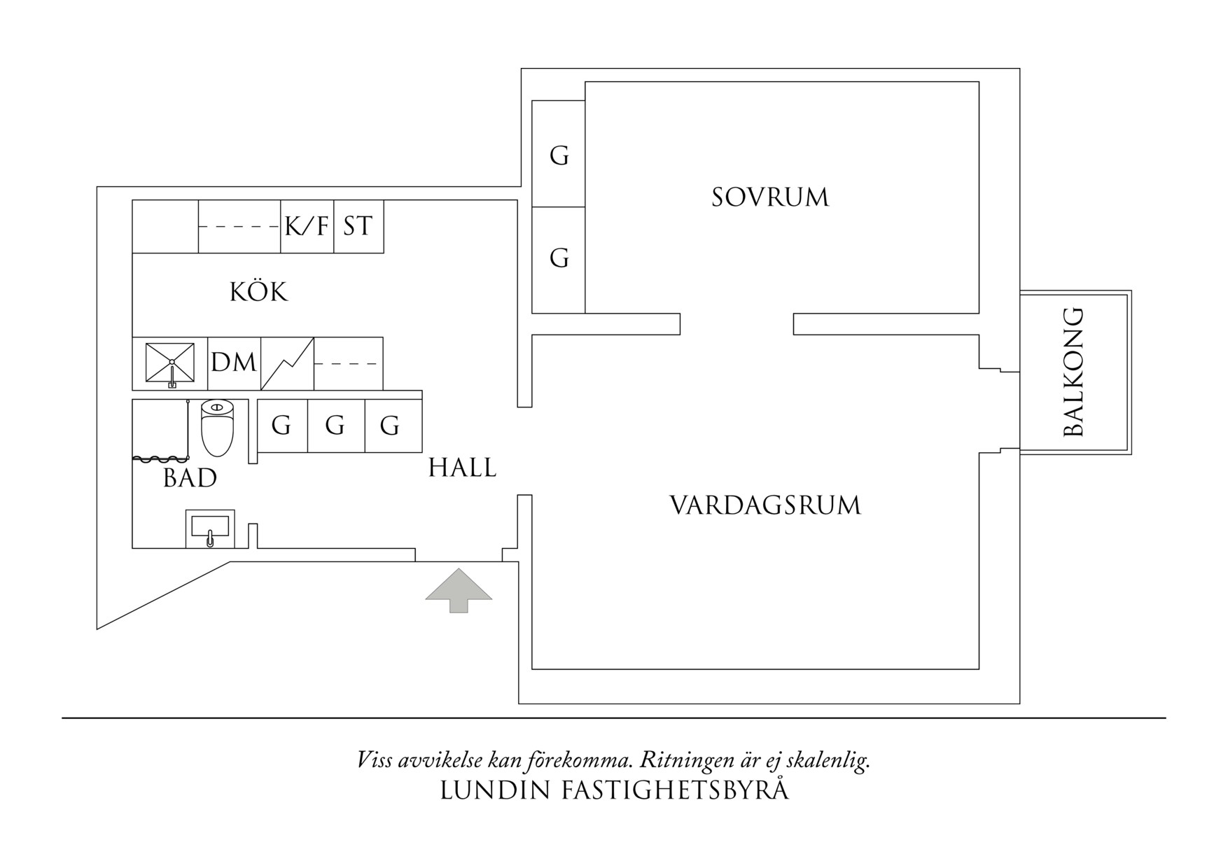 Planritning 1 Kvarngärdesgatan 3A
