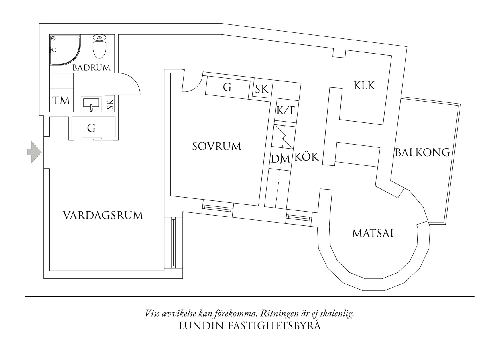 Planritning 1 Alströmergatan 3B