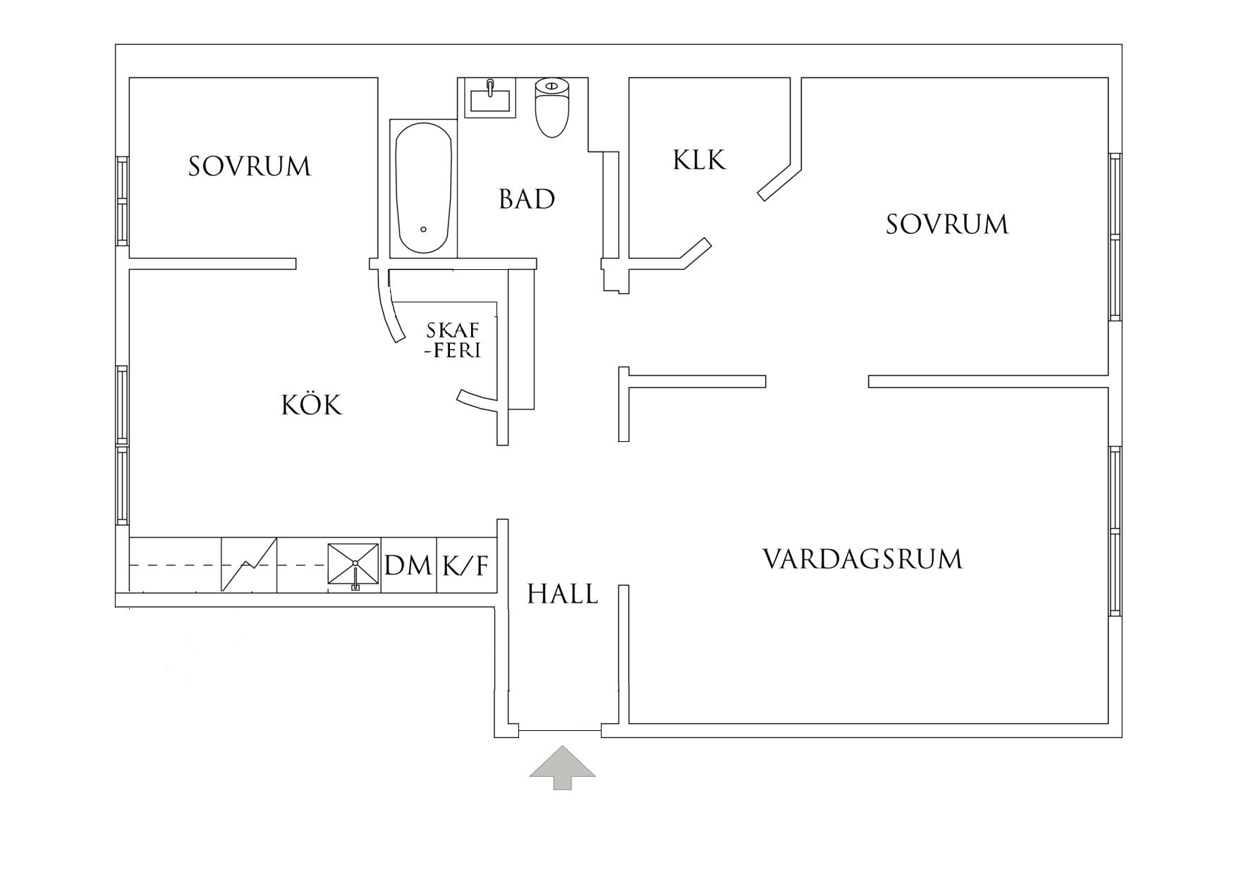Planritning 1 Erik Dahlbergsgatan 31A