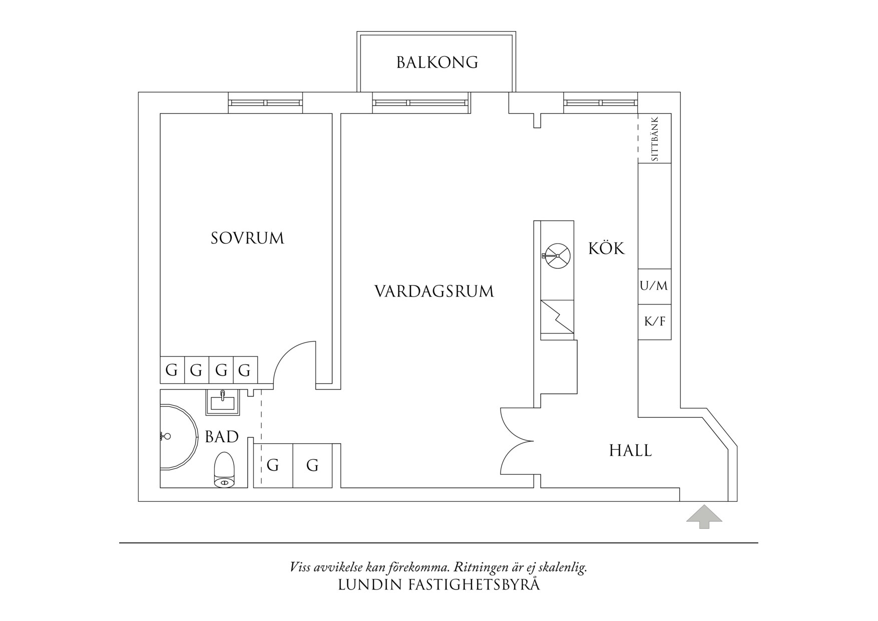 Planritning 1 Norra Gubberogatan 7