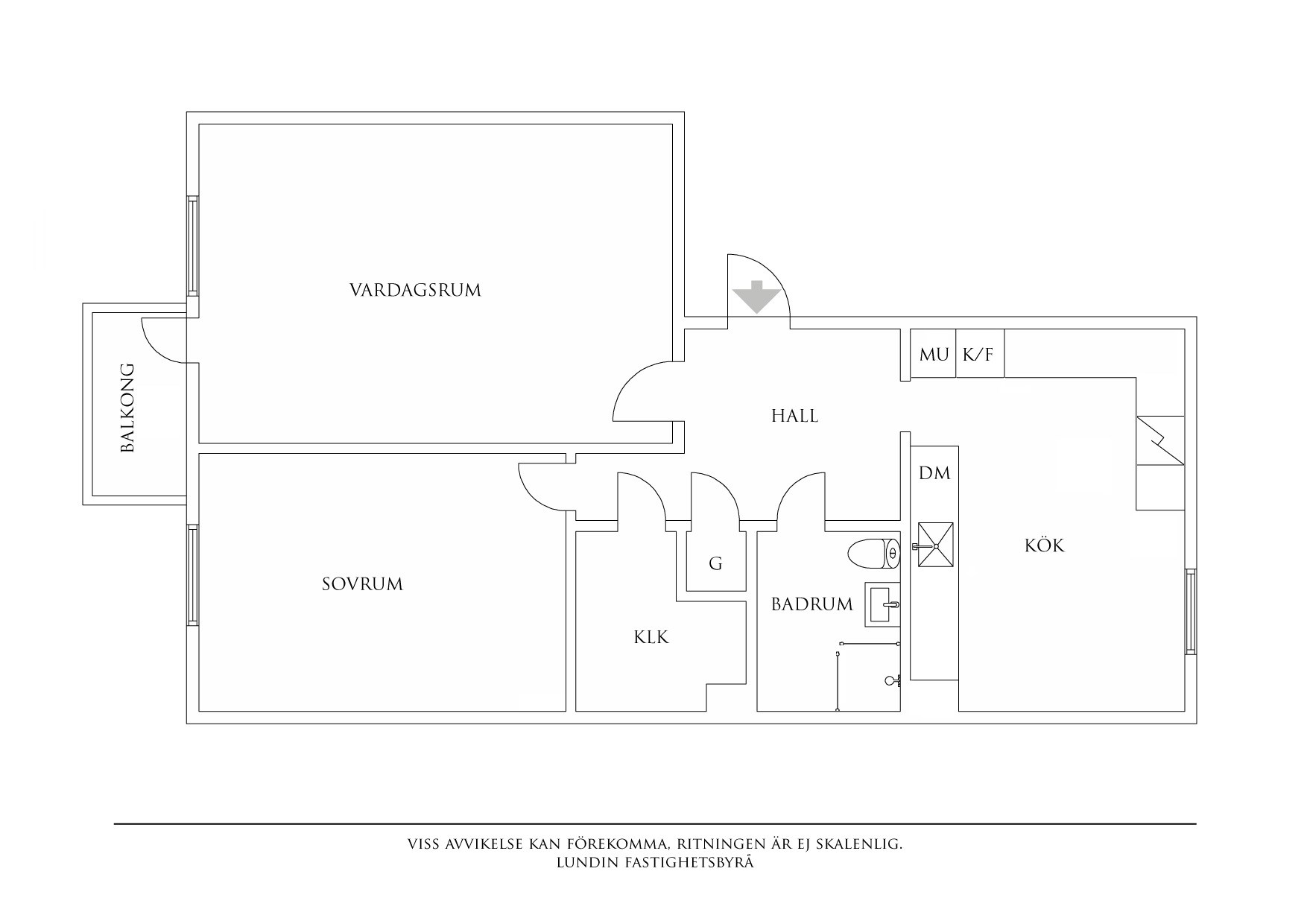 Planritning 1 Fredriksdalsgatan 8 C