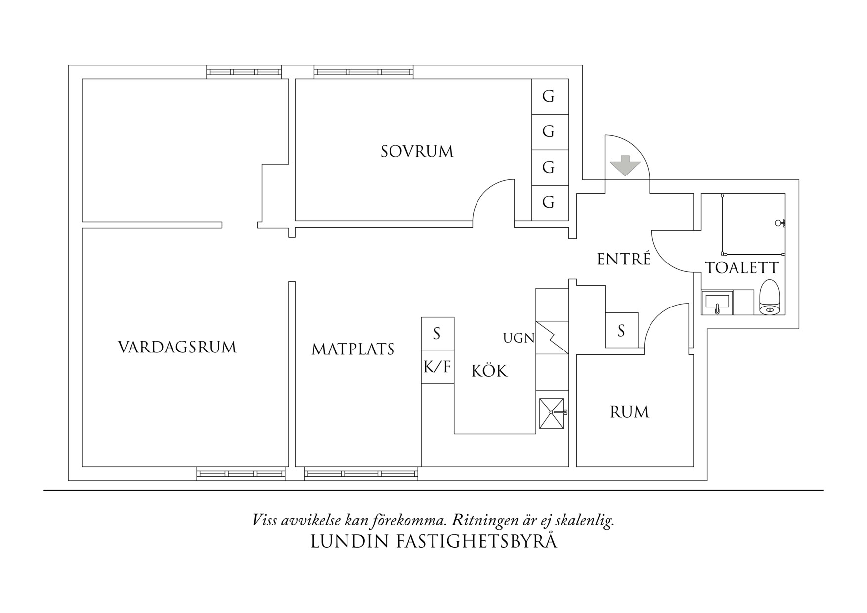 Planritning 1 Jägaregatan 1A