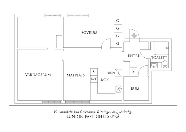 Planritning 1 Jägaregatan 1A