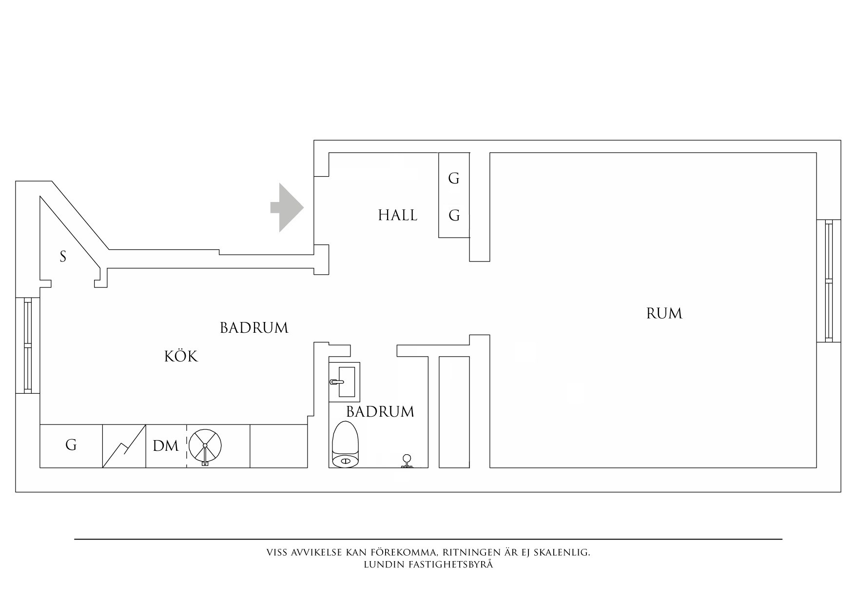 Planritning 1 Vingagatan 4B