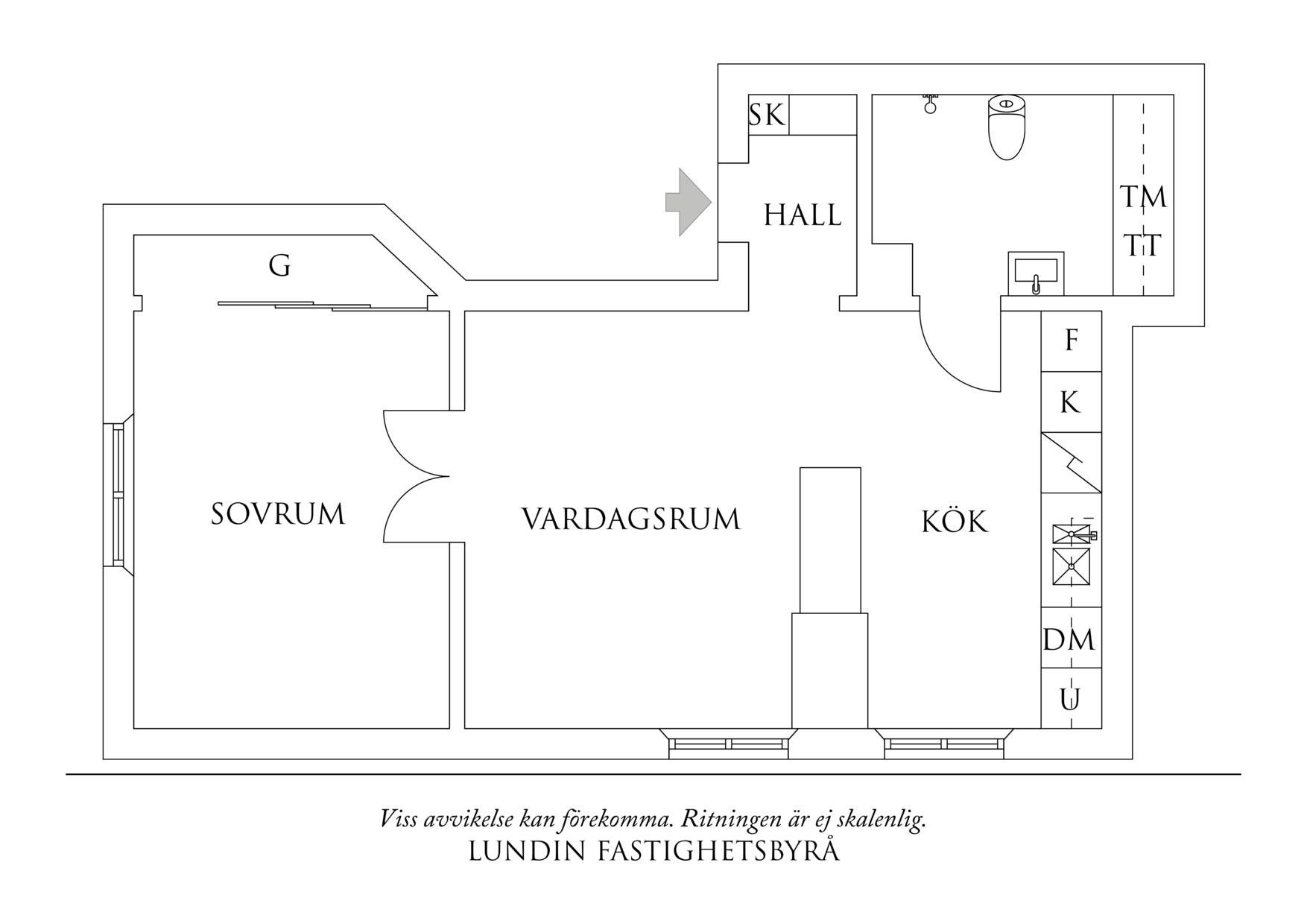Planritning 1 Övre Olskroksgatan 4