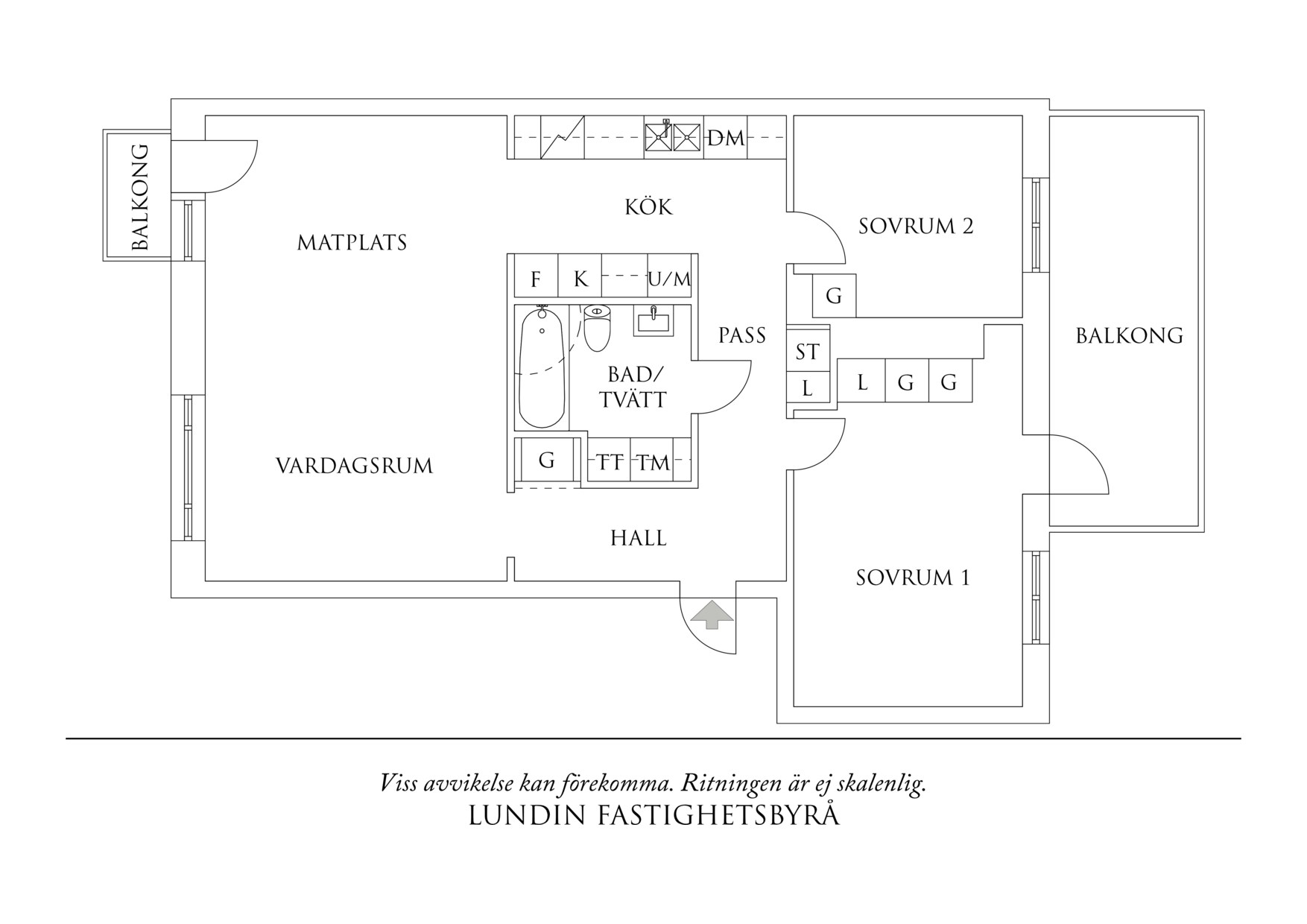 Planritning 1 Gustaf Dalénsgatan 3B