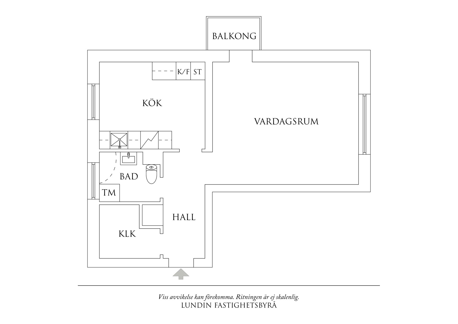 Planritning 1 Bögatan 43 D