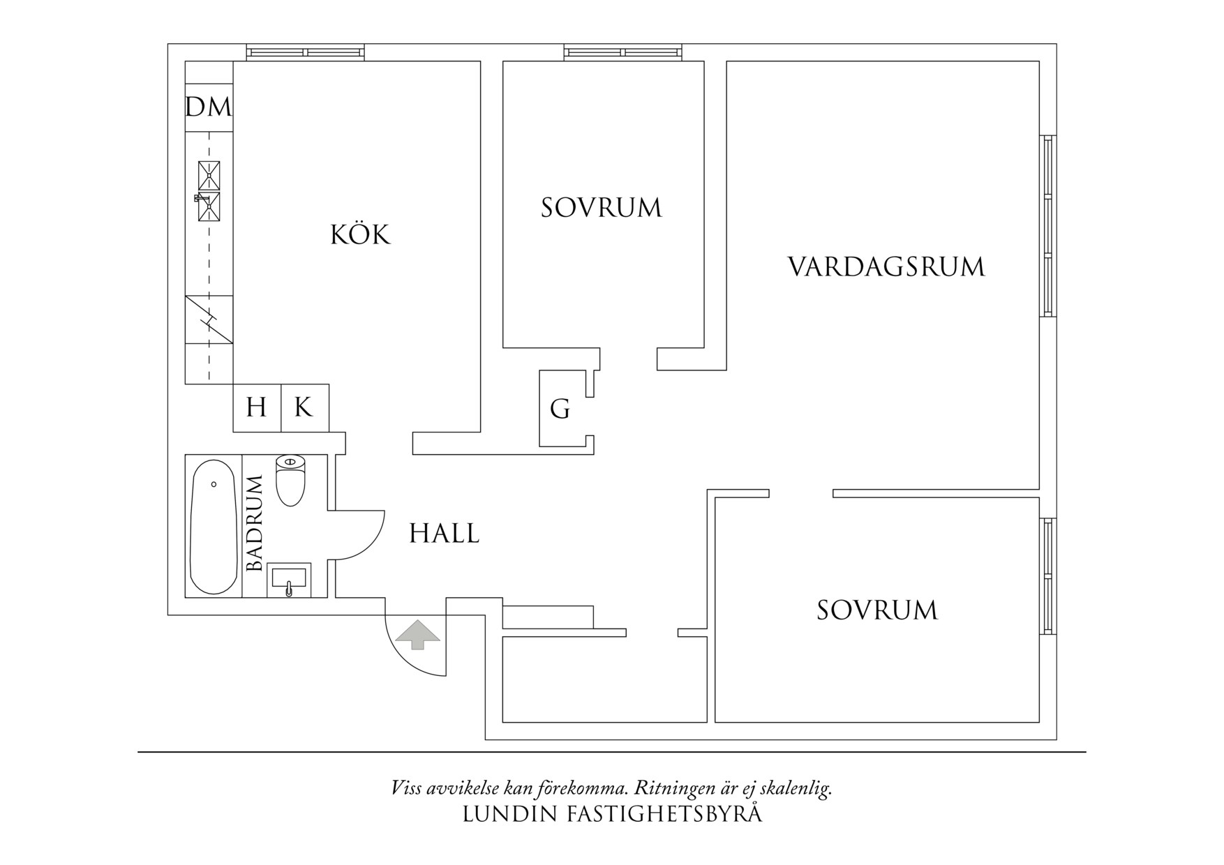 Planritning 1 Jägaregatan 2A