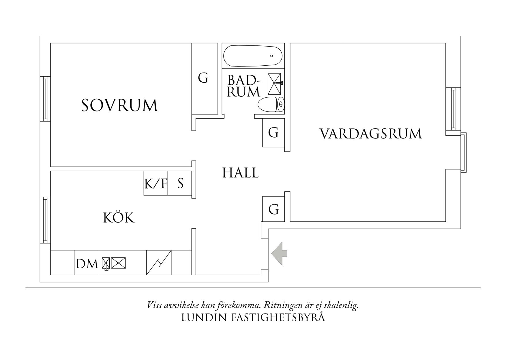 Planritning 1 Vänortsgatan 4B