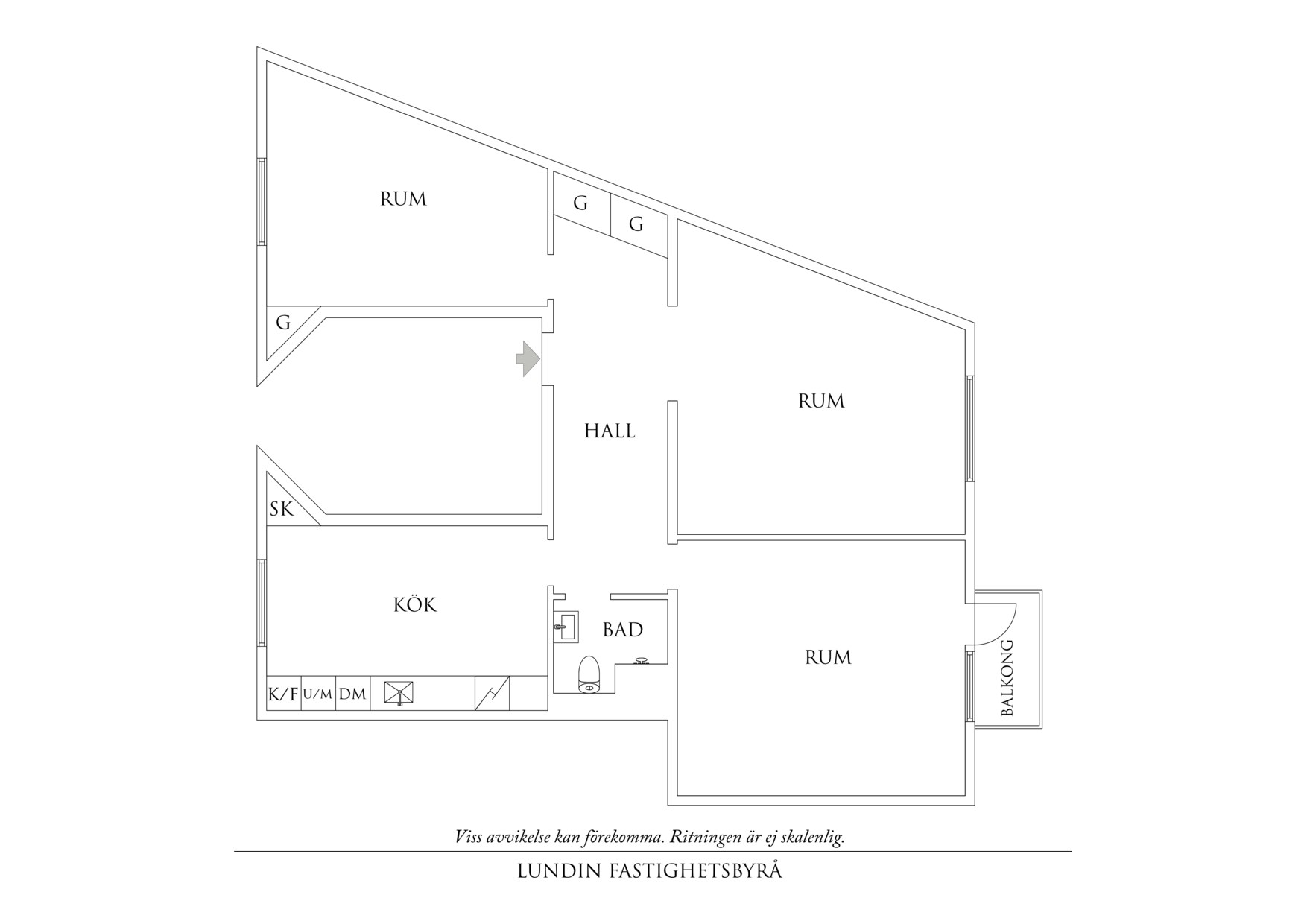 Planritning 1 Helmutsrogatan 3B