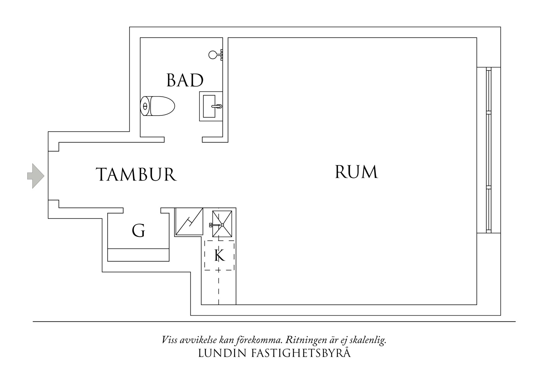 Planritning 1 Kungsgatan 7B