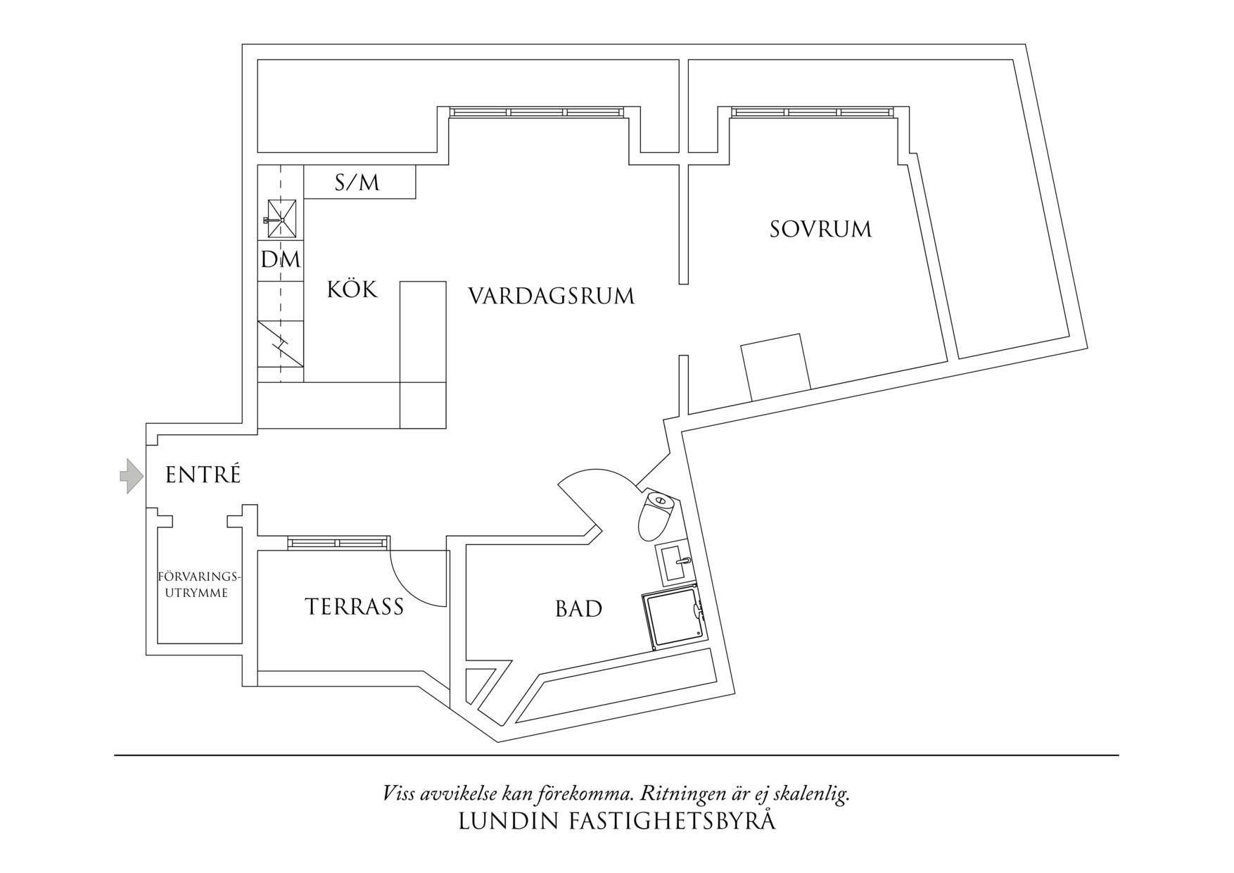 Planritning 1 Sanatoriegatan 16B