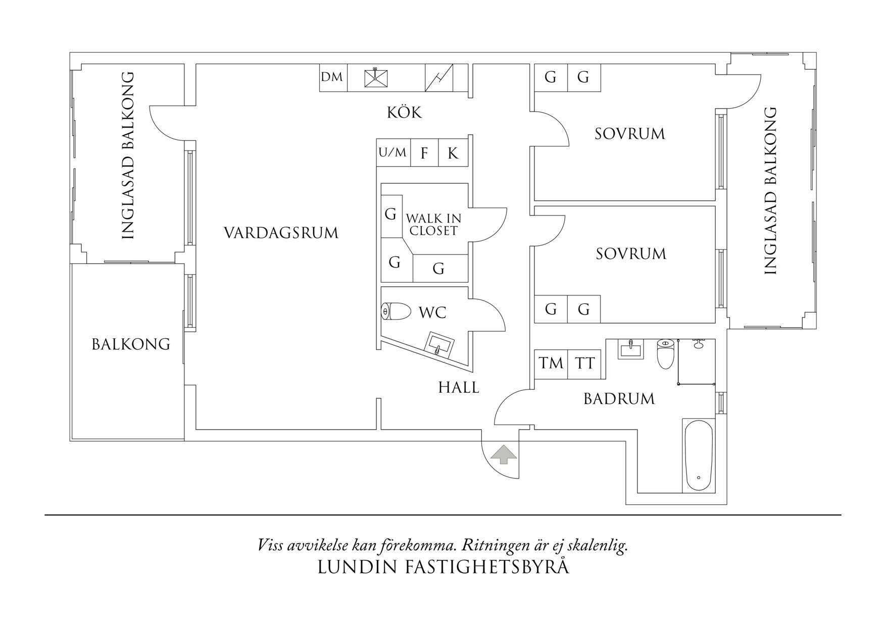 Planlösning med gäst-WC