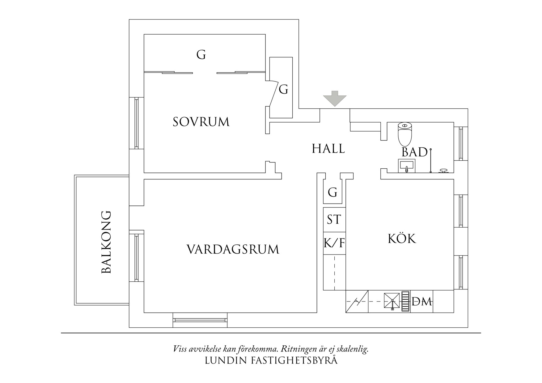 Planritning 1 Carl Larssonsgatan 5b