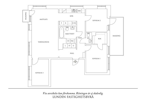 Planritning 1 Gustaf Dalénsgatan 3D